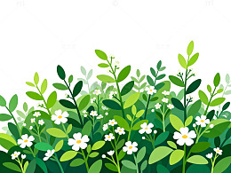 矢量风绿色植物花卉背景设计素材
