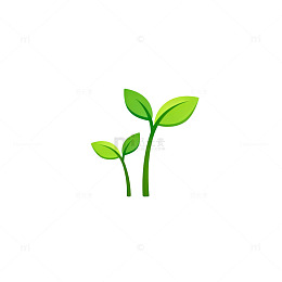 简约绿色植物图案设计素材