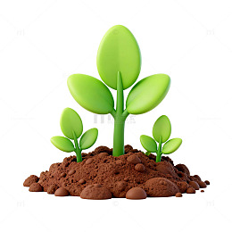 卡通树苗生长插画