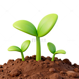 卡通幼苗生长土壤插画
