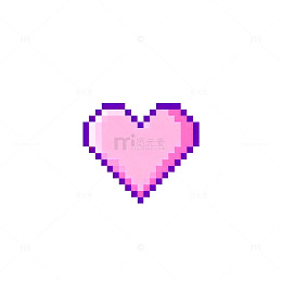 像素风格爱心图标设计元素