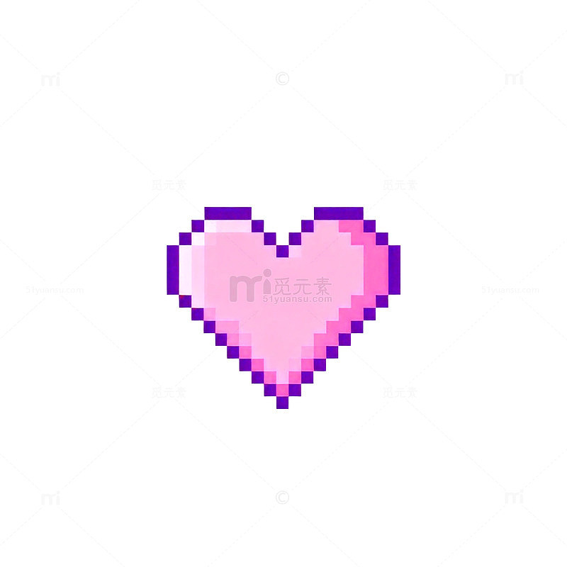 像素风格爱心图标设计元素