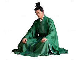 古风汉服男子坐姿