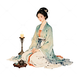 古风仕女图绘画素材