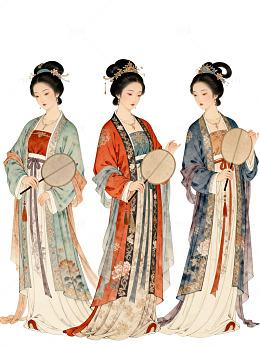 古典汉服美人插画设计素材