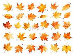 秋叶水彩画素材