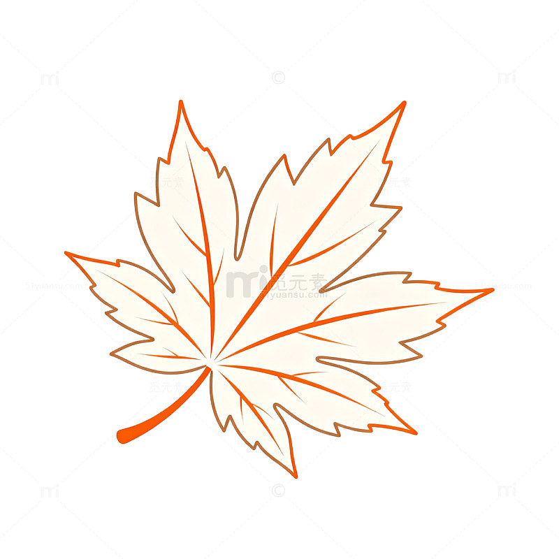 枫树叶简笔画卡通元素