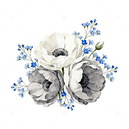水彩花卉装饰画设计素材