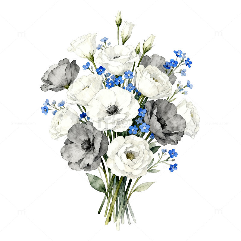 水彩花卉装饰插画设计素材