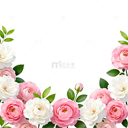 浪漫花卉边框装饰设计素材