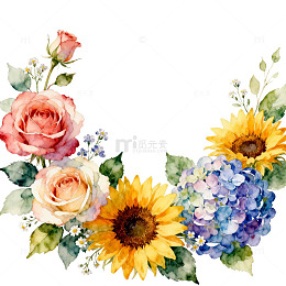 水彩花卉装饰画设计素材