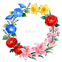 彩绘花卉装饰图案设计素材