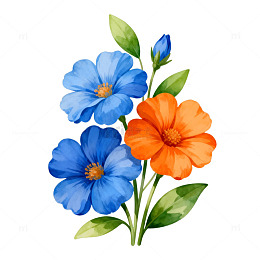 水彩花卉插画设计素材