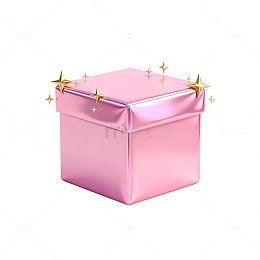 粉色礼物盒星光装饰