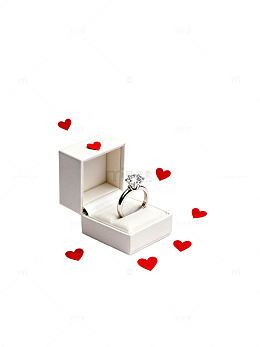 浪漫钻戒爱情主题插画设计素材