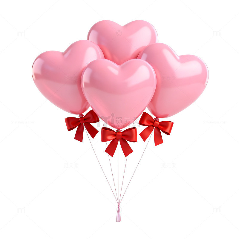 浪漫心形气球装饰图案
