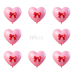 粉色心形气球装饰