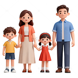 卡通风家庭合影设计元素