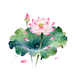 水墨荷花水墨画装饰画素材
