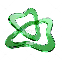 绿色玻璃心形装饰物设计素材