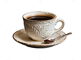 复古陶瓷咖啡杯静物