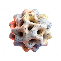 渐变色彩几何体模型渲染图