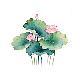 水墨荷花水墨画