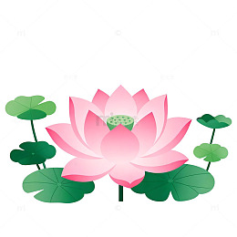 简约荷花矢量插画素材