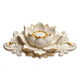 金色莲花浮雕装饰图案