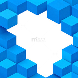 蓝色立体方块抽象背景