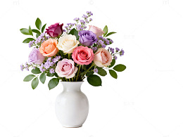 白色花瓶鲜花组合装饰