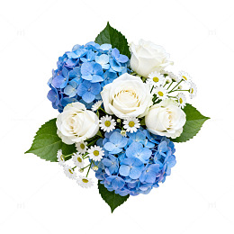 蓝白鲜花花束装饰设计
