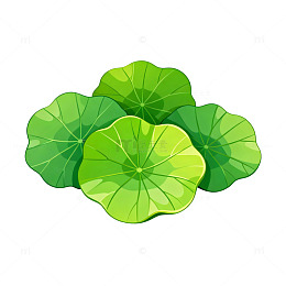 卡通荷叶矢量插画