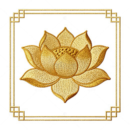 金色莲花图案装饰画框设计素材