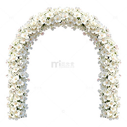 鲜花拱门婚礼装饰矢量素材