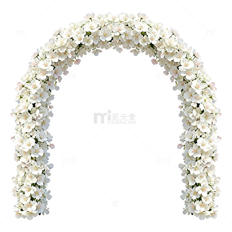 鲜花拱门婚礼装饰矢量素材