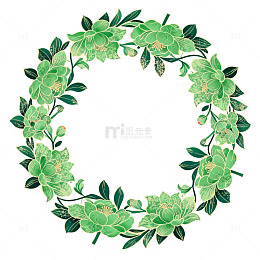 绿色花环装饰图案