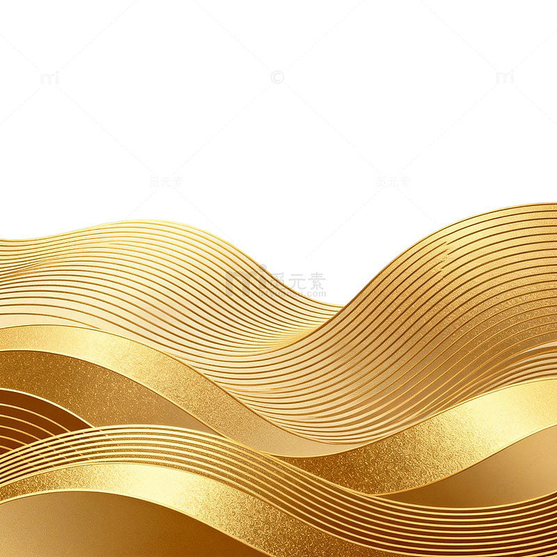 金色波浪抽象背景设计素材