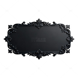 黑色复古装饰镜框设计素材