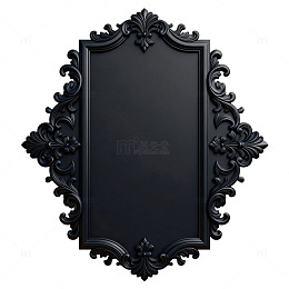 黑色复古雕花装饰镜框