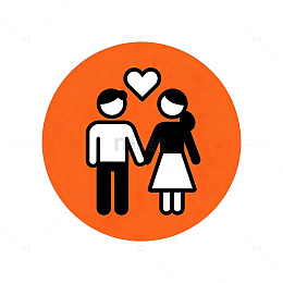 简洁爱心男女图标设计素材