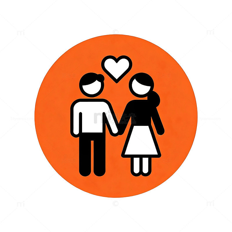 简洁爱心男女图标设计素材