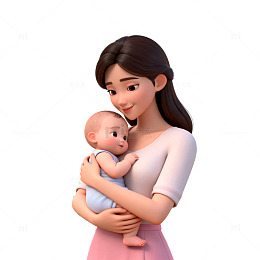 温馨母婴插画风格图片