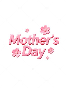 粉色花朵母亲节贺卡设计