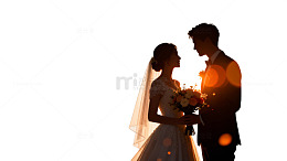 浪漫婚礼剪影婚纱情侣图片