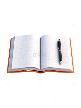 简约办公笔记本与笔