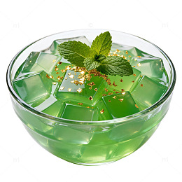 薄荷绿果冻甜点