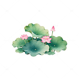 水墨荷花装饰画素材