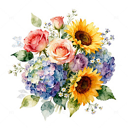 水彩花卉插画设计素材