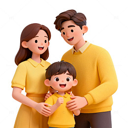 3D家庭卡通插画设计素材